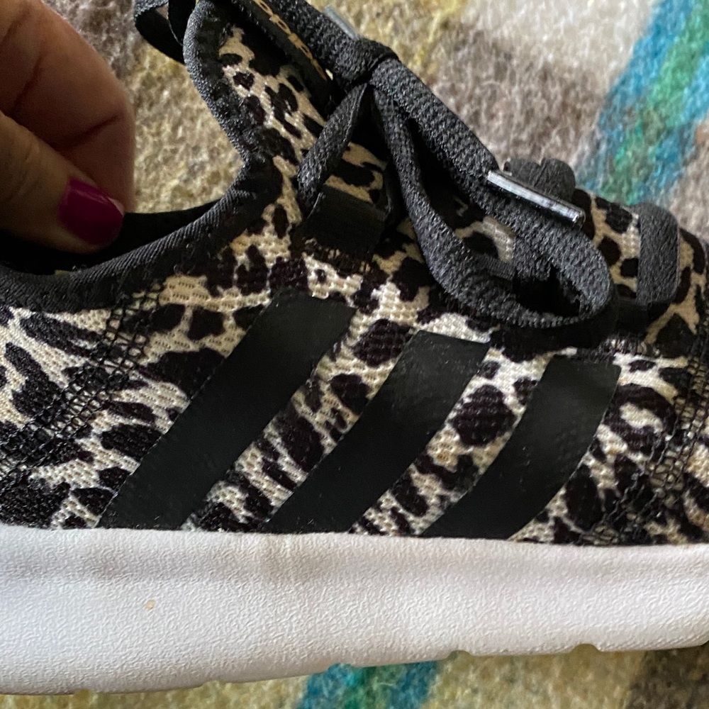 adidas Leopard Print Runners in Black & White - Picture 5 of 6